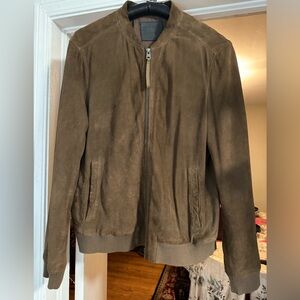 All Saints suede bomber jacket